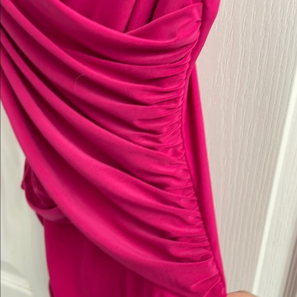 Krista Fuchsia One Piece Swimsuit with Draped Front  V-Neckline Size 8 - Picture 2 of 7